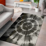 Black And White Tie Dye Print Area Rug