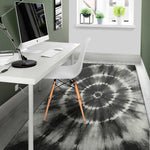Black And White Tie Dye Print Area Rug