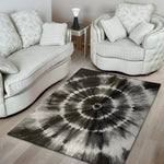 Black And White Tie Dye Print Area Rug