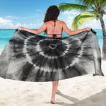 Black And White Tie Dye Print Beach Sarong Wrap
