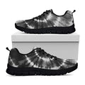 Black And White Tie Dye Print Black Running Shoes