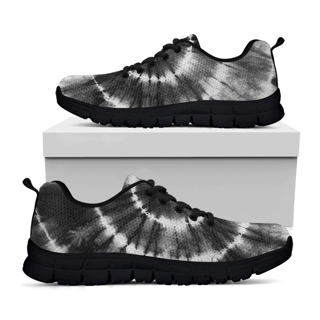Black And White Tie Dye Print Black Sneakers