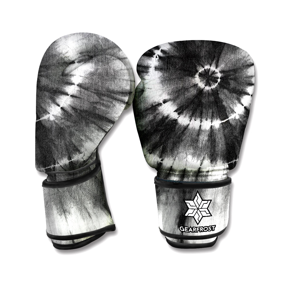 Black And White Tie Dye Print Boxing Gloves