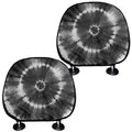 Black And White Tie Dye Print Car Headrest Covers
