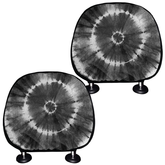 Black And White Tie Dye Print Car Headrest Covers