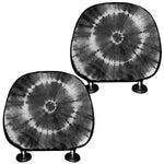 Black And White Tie Dye Print Car Headrest Covers