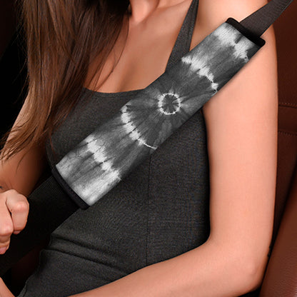 Black And White Tie Dye Print Car Seat Belt Covers