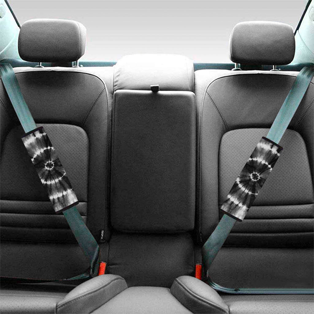 Black And White Tie Dye Print Car Seat Belt Covers