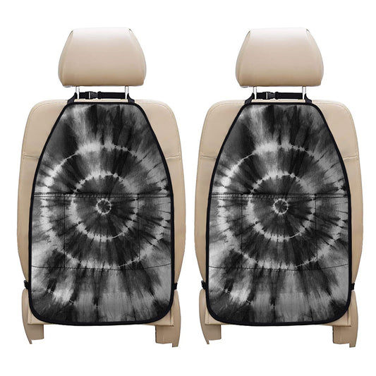 Black And White Tie Dye Print Car Seat Organizers