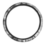 Black And White Tie Dye Print Car Steering Wheel Cover