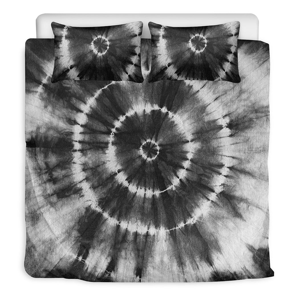 Black And White Tie Dye Print Duvet Cover Bedding Set