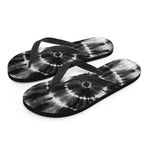 Black And White Tie Dye Print Flip Flops