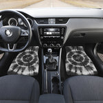 Black And White Tie Dye Print Front and Back Car Floor Mats