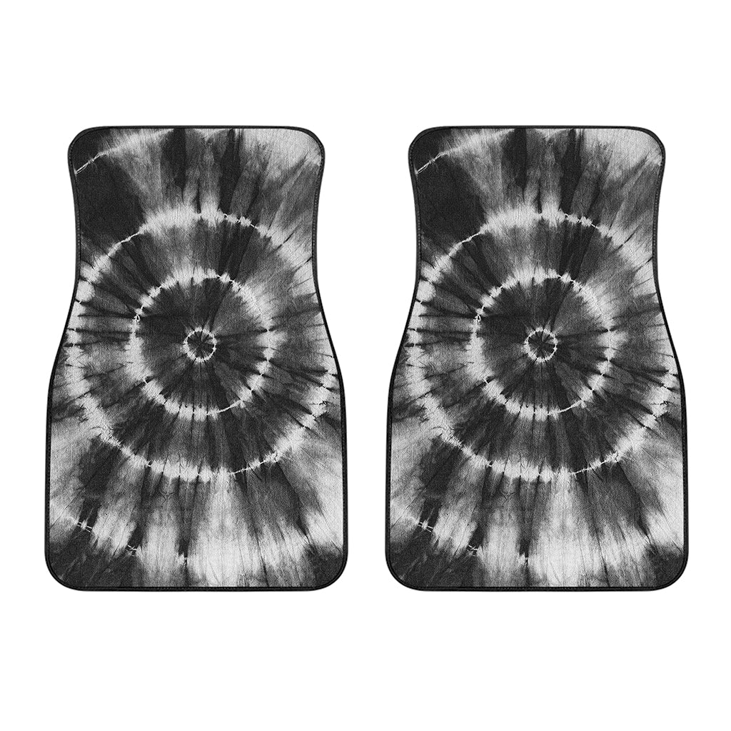 Black And White Tie Dye Print Front Car Floor Mats