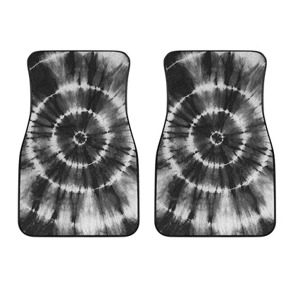 Black And White Tie Dye Print Front Car Floor Mats