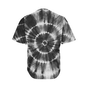 Black And White Tie Dye Print Men's Baseball Jersey