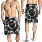 Black And White Tie Dye Print Men's Shorts