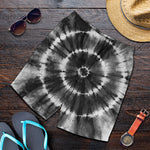 Black And White Tie Dye Print Men's Shorts
