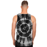 Black And White Tie Dye Print Men's Tank Top