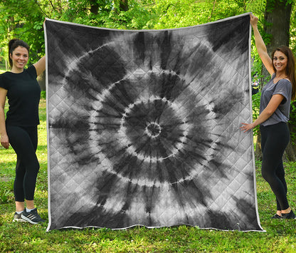 Black And White Tie Dye Print Quilt