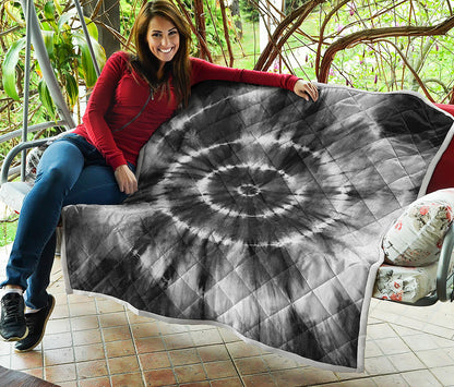 Black And White Tie Dye Print Quilt