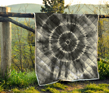 Black And White Tie Dye Print Quilt