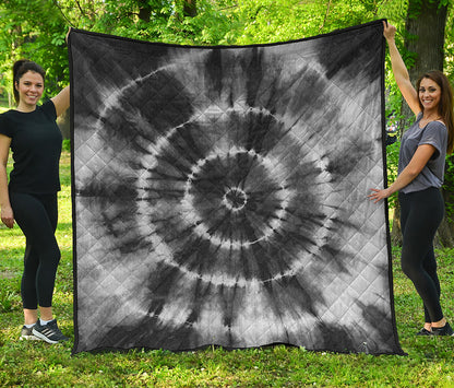 Black And White Tie Dye Print Quilt