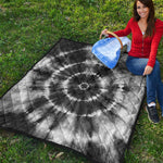 Black And White Tie Dye Print Quilt