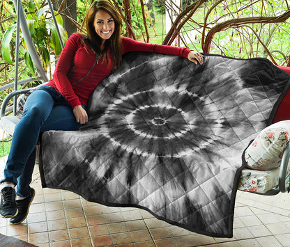 Black And White Tie Dye Print Quilt