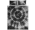 Black And White Tie Dye Print Quilt Bed Set
