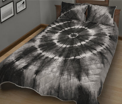 Black And White Tie Dye Print Quilt Bed Set