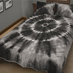 Black And White Tie Dye Print Quilt Bed Set