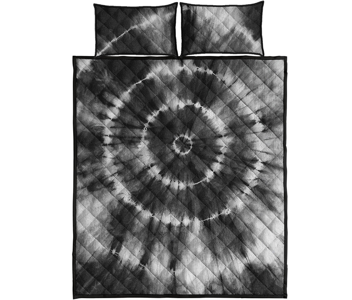 Black And White Tie Dye Print Quilt Bed Set