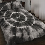 Black And White Tie Dye Print Quilt Bed Set