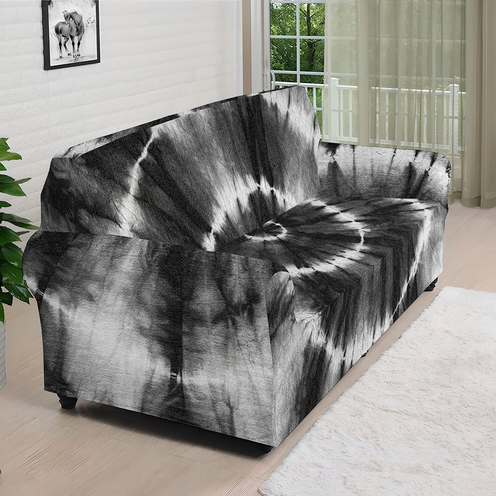 Black And White Tie Dye Print Sofa Cover