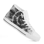 Black And White Tie Dye Print White High Top Shoes