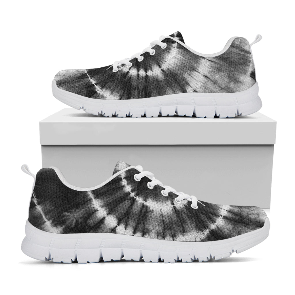 Black And White Tie Dye Print White Sneakers
