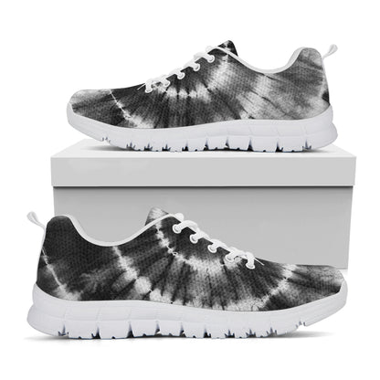 Black And White Tie Dye Print White Sneakers