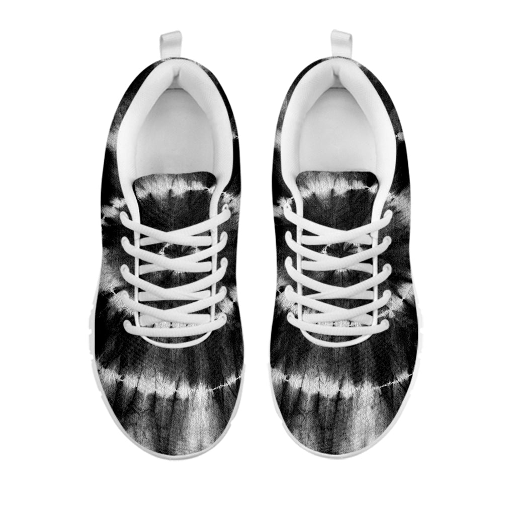 Black And White Tie Dye Print White Sneakers