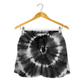 Black And White Tie Dye Print Women's Shorts