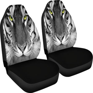 Black And White Tiger Face Universal Fit Car Seat Covers GearFrost