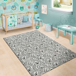 Black And White Tiger Pattern Print Area Rug