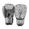 Black And White Tiger Pattern Print Boxing Gloves