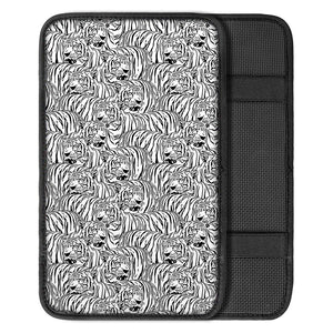 Black And White Tiger Pattern Print Car Center Console Cover