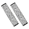 Black And White Tiger Pattern Print Car Seat Belt Covers