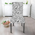 Black And White Tiger Pattern Print Dining Chair Slipcover