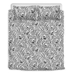 Black And White Tiger Pattern Print Duvet Cover Bedding Set