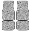 Black And White Tiger Pattern Print Front and Back Car Floor Mats
