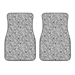 Black And White Tiger Pattern Print Front Car Floor Mats