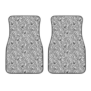 Black And White Tiger Pattern Print Front Car Floor Mats